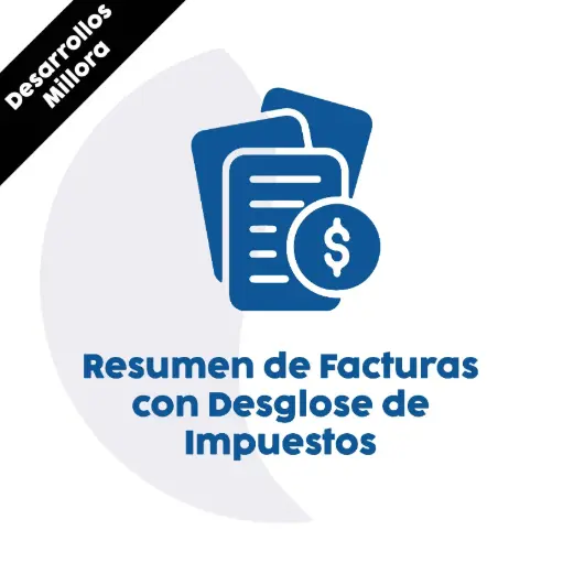 Resumen de facturas con desglose de impuestos